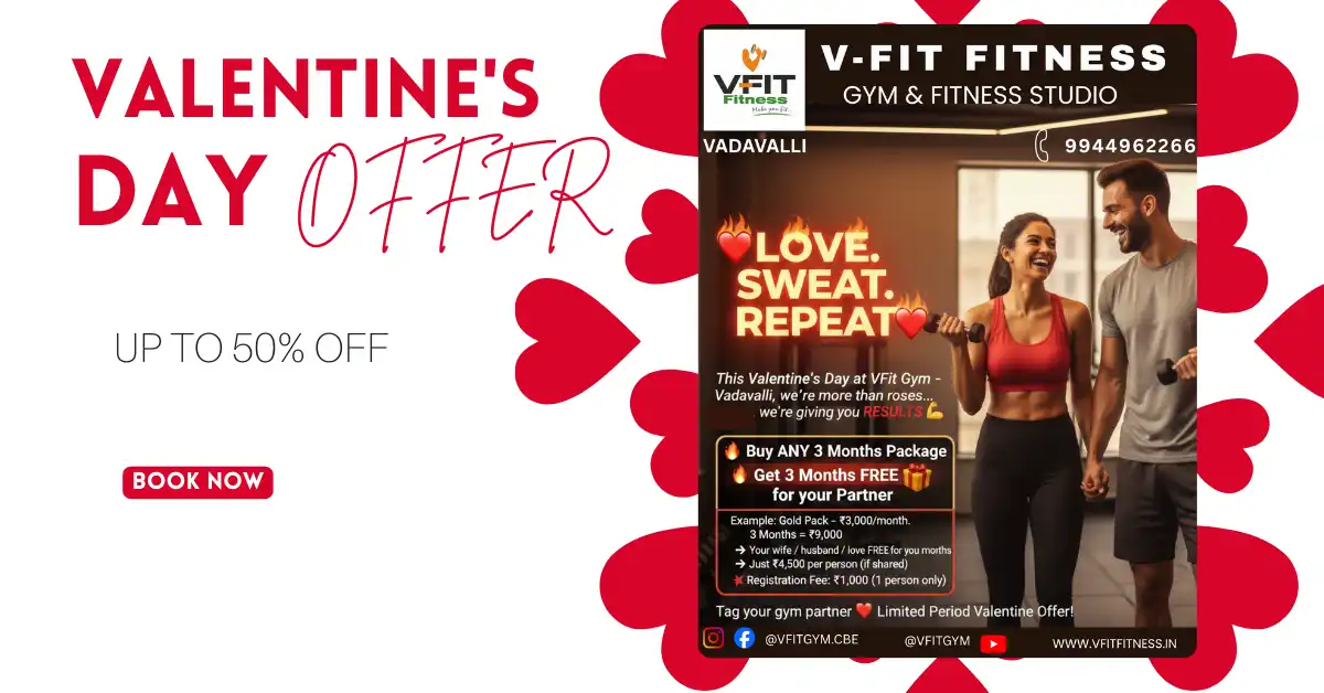 Valentine Couple Gym Offer in Vadavalli | VFit Gym